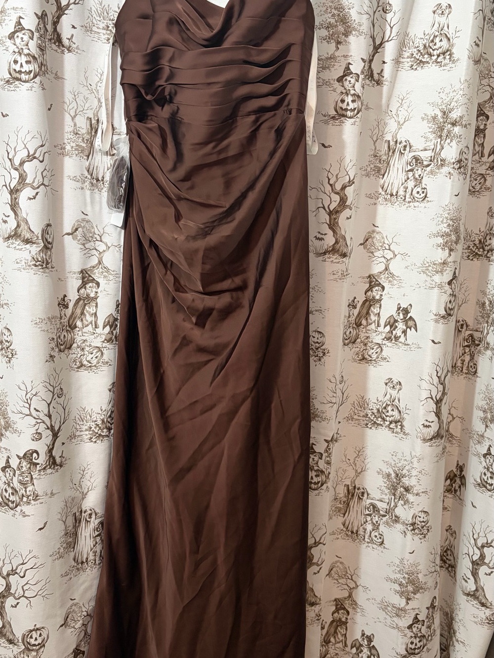 Aje Chocolate Brown Strapless Maxi Gown